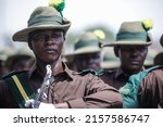 Small photo of Tanzanias prison officers attend the parade during the 60th anniversary of independence day ceremony at the Uhuru Stadium in Dar es Salaam, Tanzania, on December 9, 2021.
