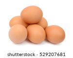 Fresh Eggs Isolated On White...