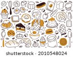 set of doodle hand drawn bread... | Shutterstock .eps vector #2010548024