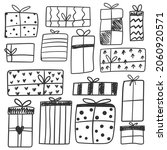 collection of doodle christmas... | Shutterstock .eps vector #2060920571