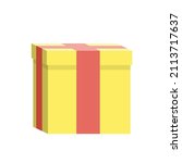 gift box in yellow with red... | Shutterstock .eps vector #2113717637