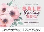 spring sale with beautiful... | Shutterstock .eps vector #1297469707
