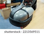 Small photo of Steel toe cap is a steel plate on the toe of safety shoes to protect the feet from the impact of hard objects