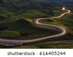 Winding Curvy Rural Road With...