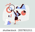 analyst looking at digits and... | Shutterstock .eps vector #2037831311