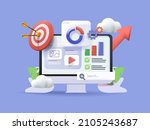 seo optimization  web analytics ... | Shutterstock .eps vector #2105243687