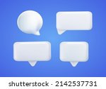 set of four 3d speech bubble... | Shutterstock .eps vector #2142537731