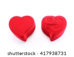 the red box in a heart shape on ... | Shutterstock . vector #417938731