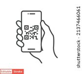 qr code scanning in smartphone... | Shutterstock .eps vector #2137466061