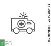 ambulance icon  outline... | Shutterstock .eps vector #2160180481
