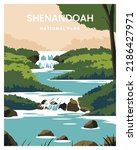 Travel Poster Of Waterfalls In...