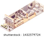 vector isometric restaurant or... | Shutterstock .eps vector #1432579724