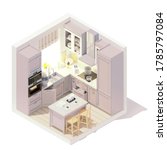 vector isometric kitchen... | Shutterstock .eps vector #1785797084
