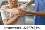 Small photo of Athlete undergoing physiotherapy with a musculoskeletal specialist after sports and gym injuries.