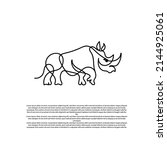 continuous line of rhinos.... | Shutterstock .eps vector #2144925061
