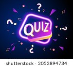 quiz and question marks. trivia ... | Shutterstock .eps vector #2052894734