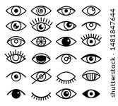 outline eye icons. open and...