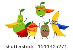 superhero fruits team. cute... | Shutterstock .eps vector #1511425271