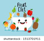 fruit salad. healthy diet ... | Shutterstock . vector #1513701911