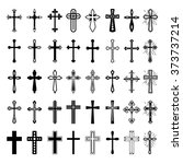 Christian Cross Icons. Vector...