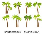 Palm Trees Isolated On White...