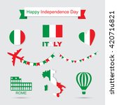 italy flag  banner and icon... | Shutterstock .eps vector #420716821