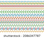 embroidery stitches. color... | Shutterstock .eps vector #2086347787