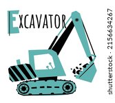 letter e and excavator....