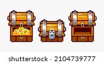 treasure chest in pixel art... | Shutterstock .eps vector #2104739777