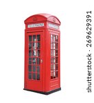 Red Telephone Box Isolated On A ...