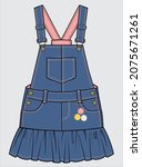 Denim Dungaree With Frills And...
