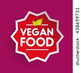 vegan food label vector | Shutterstock .eps vector #438659731