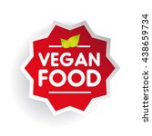 vegan food label vector | Shutterstock .eps vector #438659734
