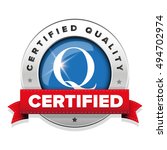 certified quality badge with... | Shutterstock .eps vector #494702974