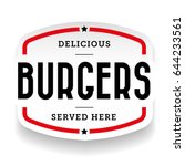 burger vintage stamp sticker... | Shutterstock .eps vector #644233561