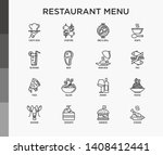 Restaurant Menu Thin Line Icons ...