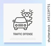 Traffic Offense Thin Line Icon  ...