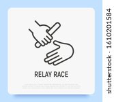 Race Relay Thin Line Icon....