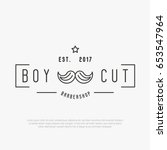 hipster logo for barber shop... | Shutterstock .eps vector #653547964