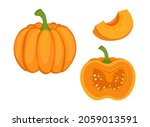 set of pumpkin pumpkins vector... | Shutterstock .eps vector #2059013591