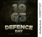 Small photo of Defence Day poster on a grungy and blurred background. 6 September 1965
