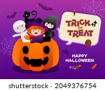 happy halloween poster or party ... | Shutterstock .eps vector #2049376754