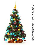 studio shot of a christmas tree ... | Shutterstock . vector #497556547