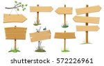 a set of several wooden street... | Shutterstock .eps vector #572226961