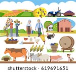 a set of agricultural elements  ... | Shutterstock .eps vector #619691651