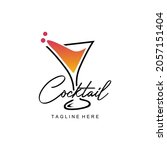 cocktail logo design vector...