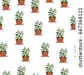 seamless pattern with home... | Shutterstock . vector #667368121