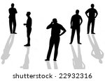 silhouettes of several man | Shutterstock . vector #22932316