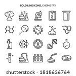 chemistry  bold line icons. the ... | Shutterstock .eps vector #1818636764