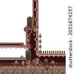 digital traditional motif brown ... | Shutterstock .eps vector #2051874257